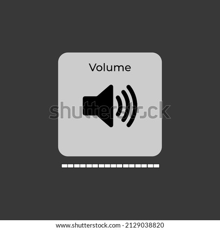 Iphone Audio icon. Speaker icon. Volume Icon black. Iphone Notification Boxes Template. Alert UX. UI. Sound on. Sound off. Royalty-Free Stock Photo #2129038820