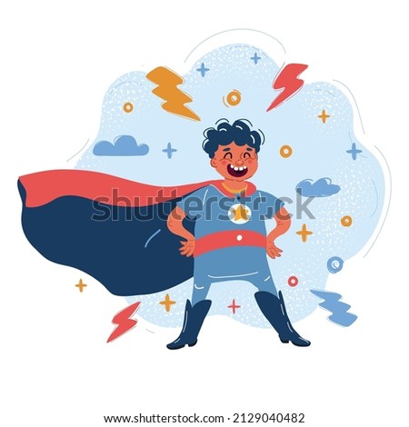 Cartoon vector illustration Super Hero Boy
