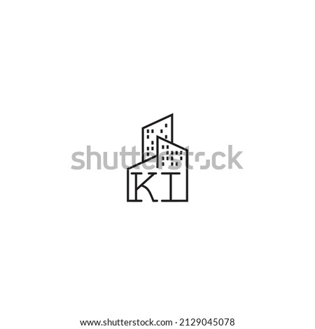 KI line concept logo in high quality professional design that will be best for companies related to real estate