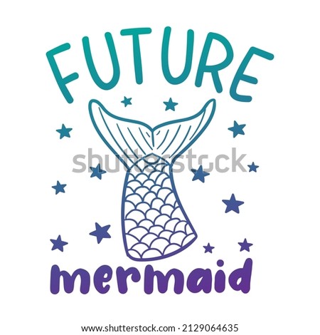 Future Mermaid Illustration Clip Art Design Shape. Siren Tale Magic Silhouette Icon Vector.