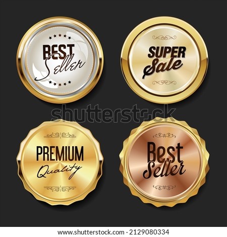 
Luxury premium golden badges and labels Royalty-Free Stock Photo #2129080334