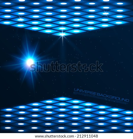 Abstract blue perspective light background. Vector illustration 