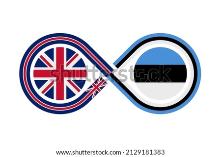 unity concept. english and estonian language translation icon. vector illustration isolated on white background