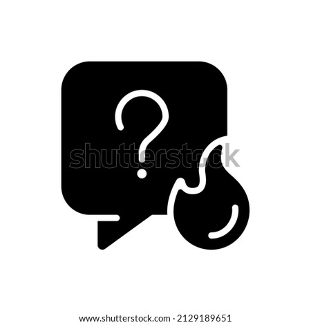Urgent question black glyph icon. Common issues solving. Looking for important answer. Information support. Silhouette symbol on white space. Solid pictogram. Vector isolated illustration