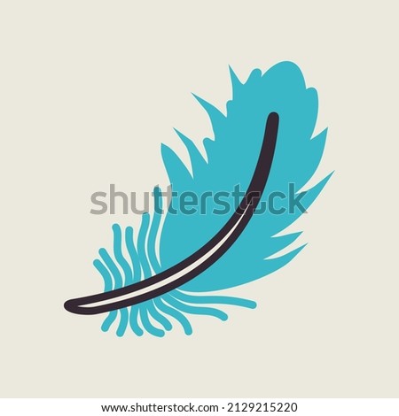 Feather flat icon. Farm animal sign. Graph symbol for your web site design, logo, app, UI. Vector illustration