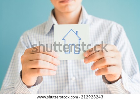 drawing house icon and  hand