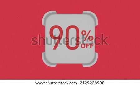 3d number with percentage followed by an "off", used in online store discounts, discount ads on social networks and all kinds of offers on websites
