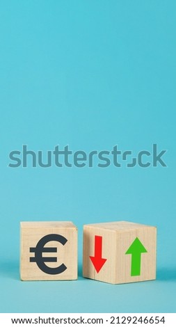 Exchange rate wooden cubes. Currency selection concept on wooden
