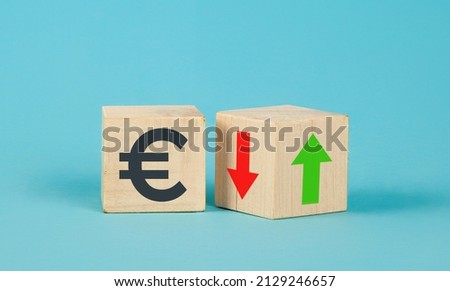 Exchange rate wooden cubes. Currency selection concept on wooden