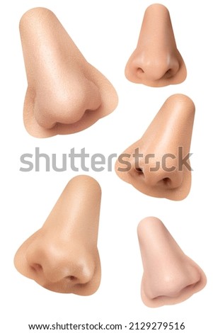 Human noses isolated on white background close up.  Royalty-Free Stock Photo #2129279516
