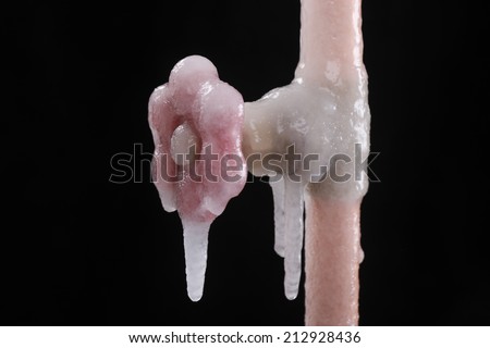Frozen Water Pipe Royalty-Free Stock Photo #212928436