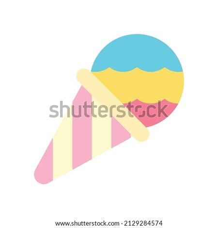 Snow cone flat icon. Clipart cartoon illustration. Vector sign for mobile app and web sites. 