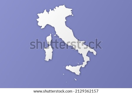Italy Map - World map International vector template with paper style including shadow and white color on purple background for design, infographic, banner - Vector illustration eps 10