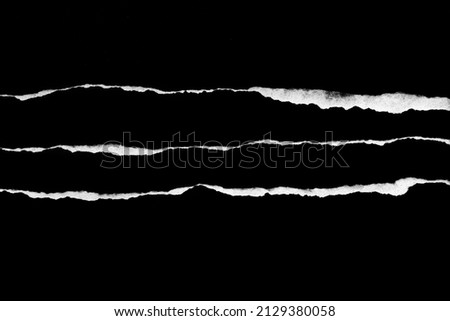 Paper tear, ripped paper edge, torn edge, isolated paper tear, paper corner with space for copy Royalty-Free Stock Photo #2129380058