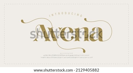 Elegant alphabet letters font and number. Typography Luxury classic lettering serif fonts decorative wedding vintage retro concept. vector illustration Royalty-Free Stock Photo #2129405882