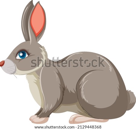 Cute bunny sitting alone illustration