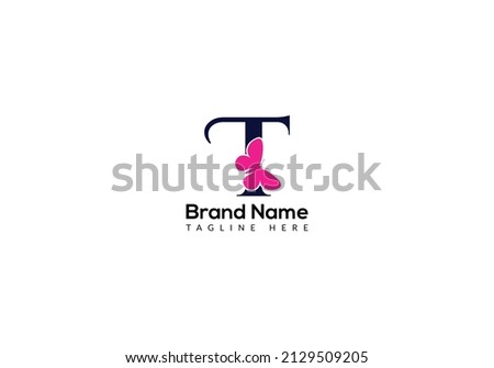 Abstract T letter modern initial lettermarks logo design