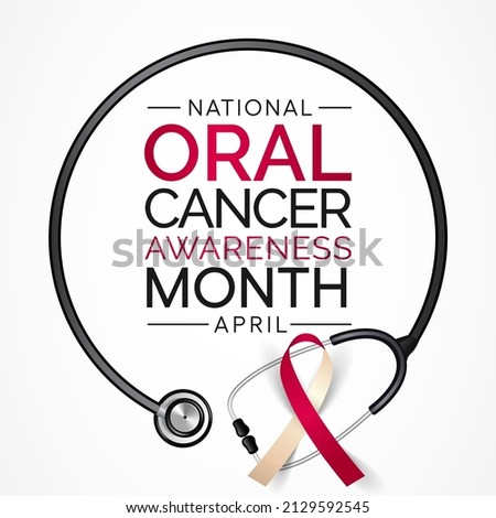 Oral, Head and neck cancer awareness month is observed every year in April. These cancers are diagnosed more often among people over age 50 than among younger people. Vector illustration