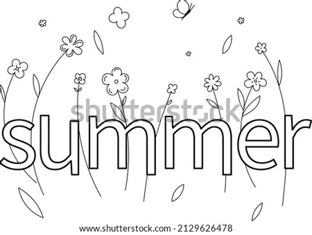 vector letters summer on the background of miniature flowers for backgrounds and postcards
