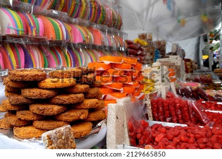 typical Mexican sweets, Mexican color and tradition, place of typical Mexican sweets Royalty-Free Stock Photo #2129665850