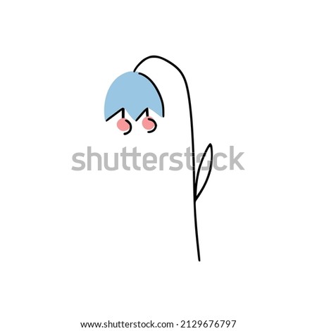 Cute handdrawn isolated bluebell. Good for greeting cards, banners, invitations, flyers.