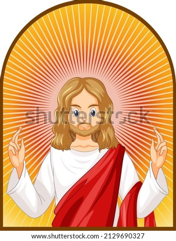 Jesus Christ in cartoon style illustration