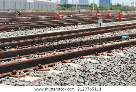 Railway depot with shunting yard track.