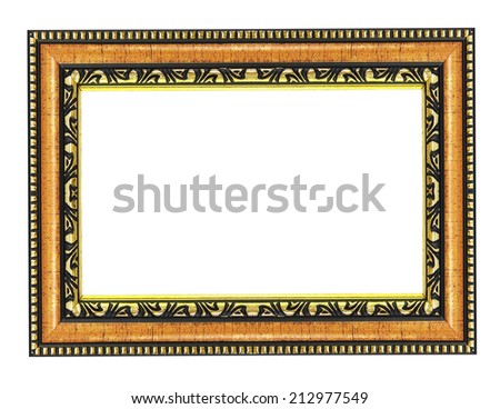 gold frame on the white background