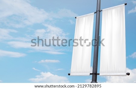 Banner flag mockup for print design presentation. logo, text, promotional poster.