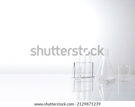 some test tube on the white table Royalty-Free Stock Photo #2129871239
