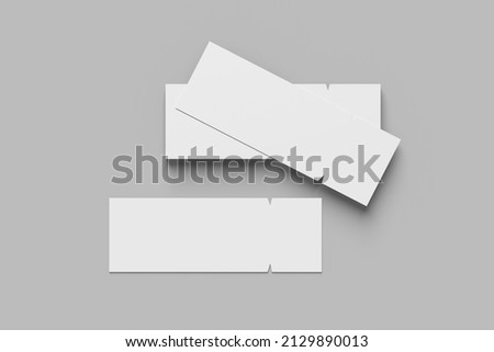 Perspective Commercial Ticket Mockup for showcasing your ticket design to the clients Royalty-Free Stock Photo #2129890013
