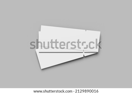 Perspective Commercial Ticket Mockup for showcasing your ticket design to the clients Royalty-Free Stock Photo #2129890016