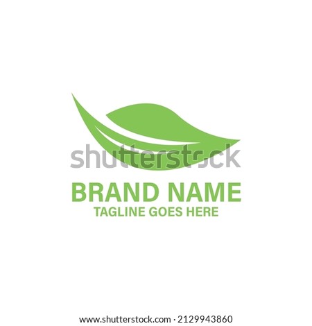 green leaf logo design vector