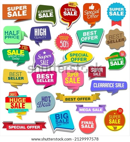 
modern colorful sale stickers collection