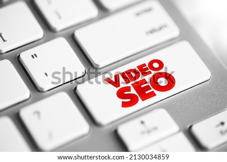 Video Seo text button on keyboard, concept background