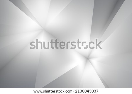 White abstract background with broken lines. Futuristic minimalist concept of shadow and light. 3d rendering