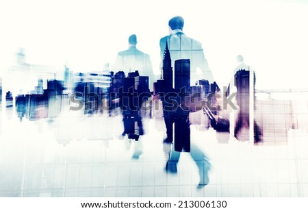 Business People Walking on a City Scape