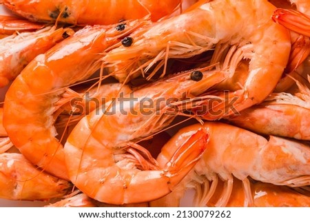 Tasty shrimps as background close up.