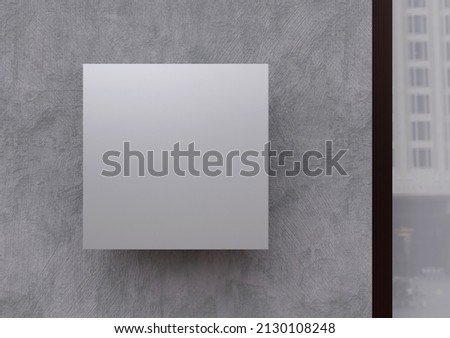 wall sign plaque mockup isolated