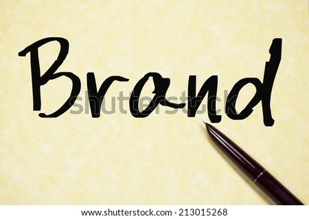 brand word write on paper 