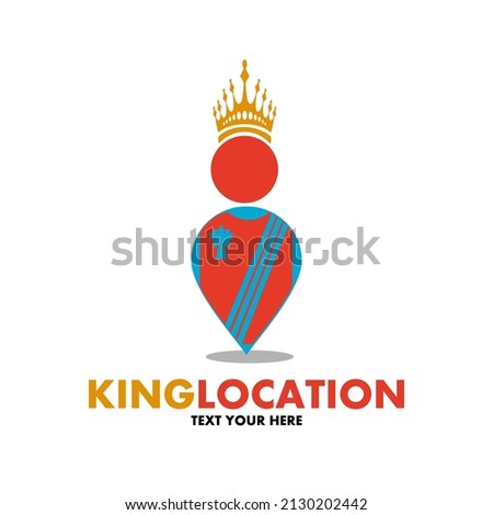 King location vector logo template. This design use crown symbol. Suitable for position.