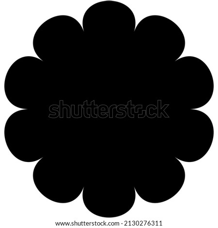 Simple flower, petals, plant leaf silhouette icon and symbol