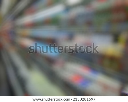 Defocused abstract background of many kinds of drink in the display