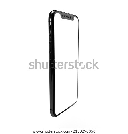 3D image of smartphone with white screen