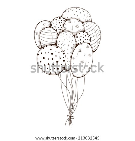 Bunch of air balloons. Eps 10 vector illustration