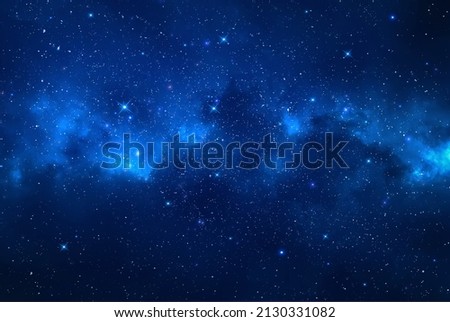 dark blue starry night sky  big  moon universe  cosmic  background Royalty-Free Stock Photo #2130331082