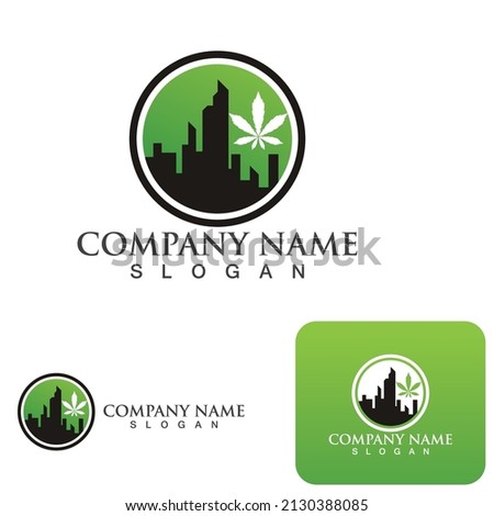 Cannabis leaf health nature logo vector