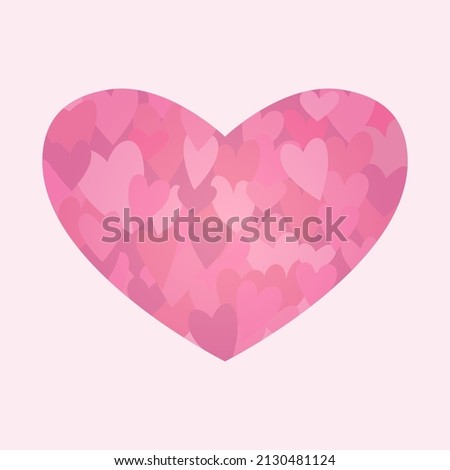 The big heart in the center is made of small hearts. Heart background