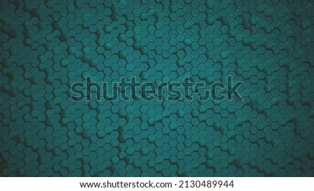 Abstract Hexagon green Geometric Surface Loop 5 Black: dark minimal hexagonal grid pattern animation in deep midnight black. Clean background with glossy black hexagon shapes