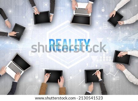 Group of Busy People Working in an Office, technology concept